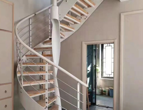 Steel railing staircase